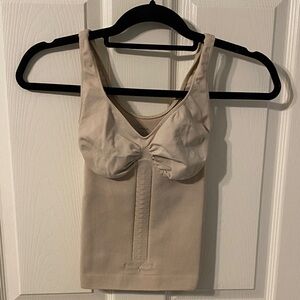 Guess Beige Ribbed Tank Top